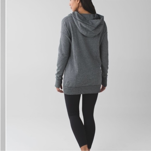 Lululemon Wrap Up Jacket Heather grey hooded zip up long sweater 4 athleisure - Picture 11 of 14